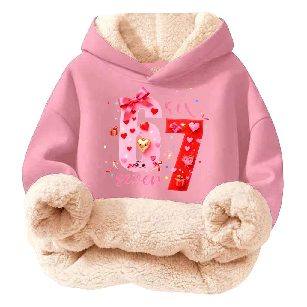 Children's Fashionable Printing Casual Fleece Hooded Loose Fit Hoodie Without Pockets