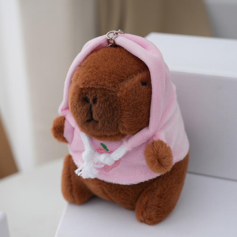 Cute Capybara Plush Pendant Toy Avocado Green Fluffy Stuffed Animal 12cm
