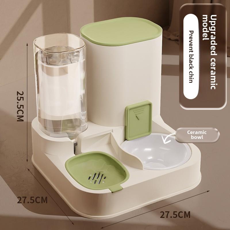 Automatic Pet Feeder and Water Dispenser, Ceramic Cat and Dog Bowl, Pet Water Fountain