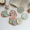 Colorful Rattan Coaster Round Mug Placemat New Dining Table Protector Pad  For Coffee Tea Hot Drink