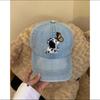Cute Cartoon Labeled Dog Butterfly Soft Top Baseball Cap Showing Face Sweet Girl Versatile Baseball Cap