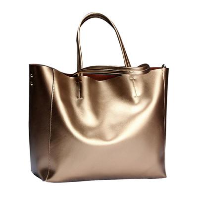 100% Real Leather Women Handbags With Pouch Cow Leather Tote Bags For Ladies Large Shoulder Bags Elegant Shopper Bag