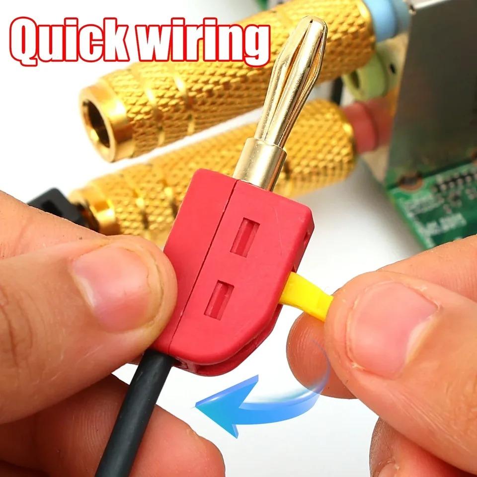 Audio Adapter Banana Plug No Solder Quick Connection Banana Plug Suitable for High Power Devices with 32A Current Capacity and Gold Plated Contact