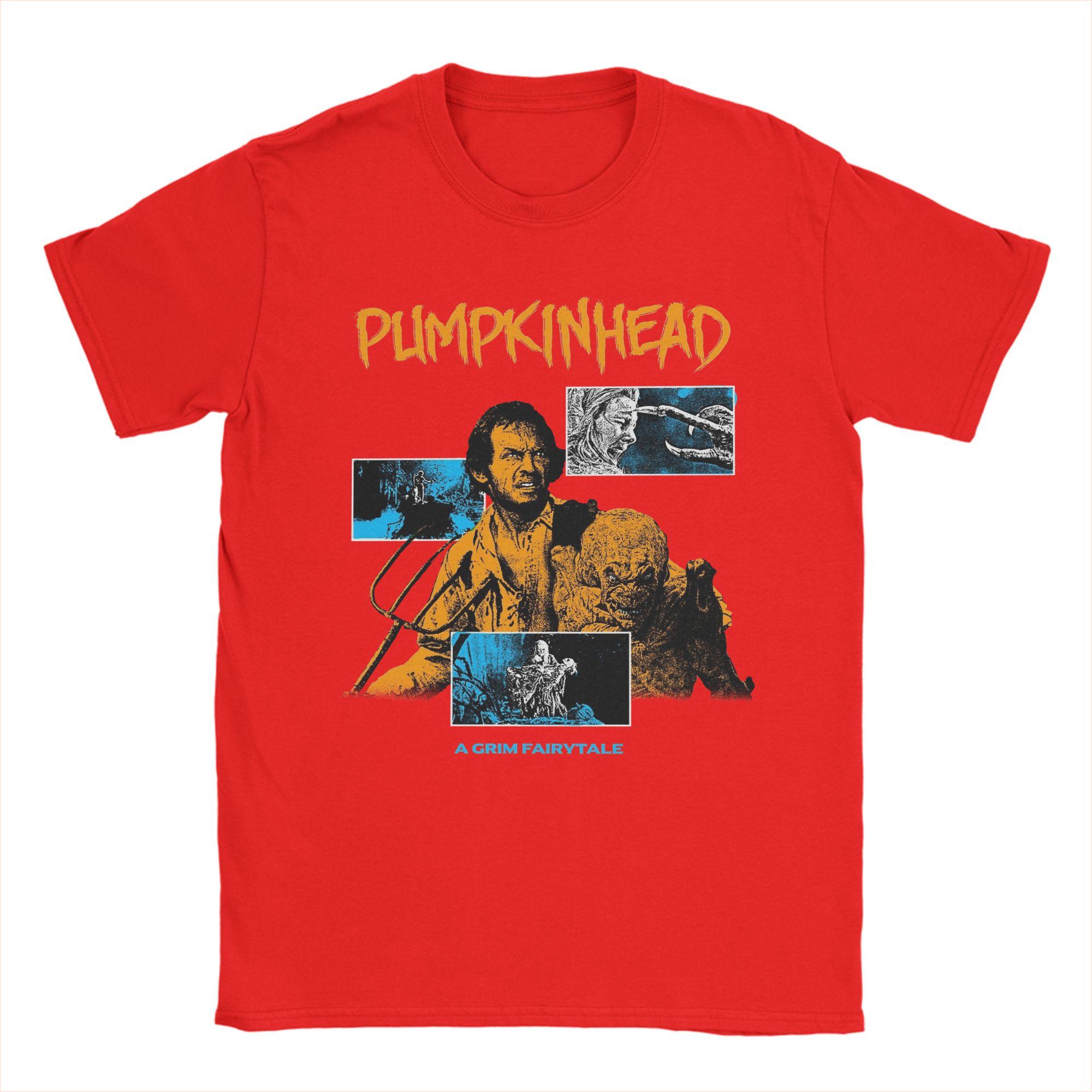 

Pumpkinhead T Shirts for Men Pure Cotton Vintage TShirts Round Neck Tee Shirt Short Sleeve Tops Original S