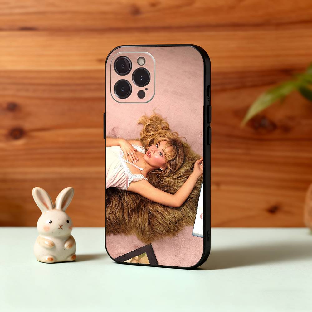 S-Sabrina Carpenter Singer Phone Case For iPhone17 16 15 14 13 12 11 Pro Max Plus,5G Soft Black Case