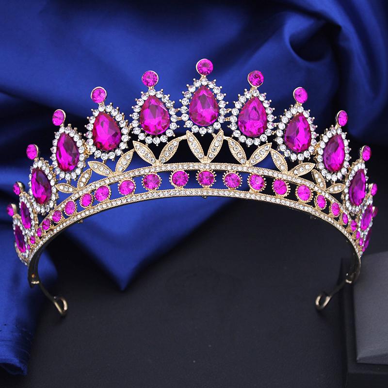 Vintage Water Drop Crown for Queen Bridal Prom Wedding Dress Hair Jewellry Bride tiaras Cosplay Head Accessories