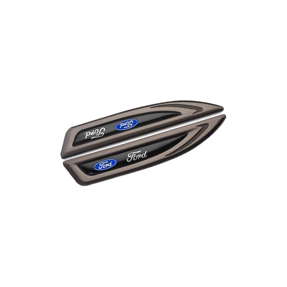2Pcs For Ford Focus Mk2 Fiesta MK3 Kuga Mondeo Mk4 Ranger Mk7 Mustang Smax Car Styling Side Fender Door Body Metal Badge Sticker