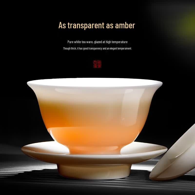 White Porcelain Gaiwan Tea Set (Gaiwan + 2 Cups)