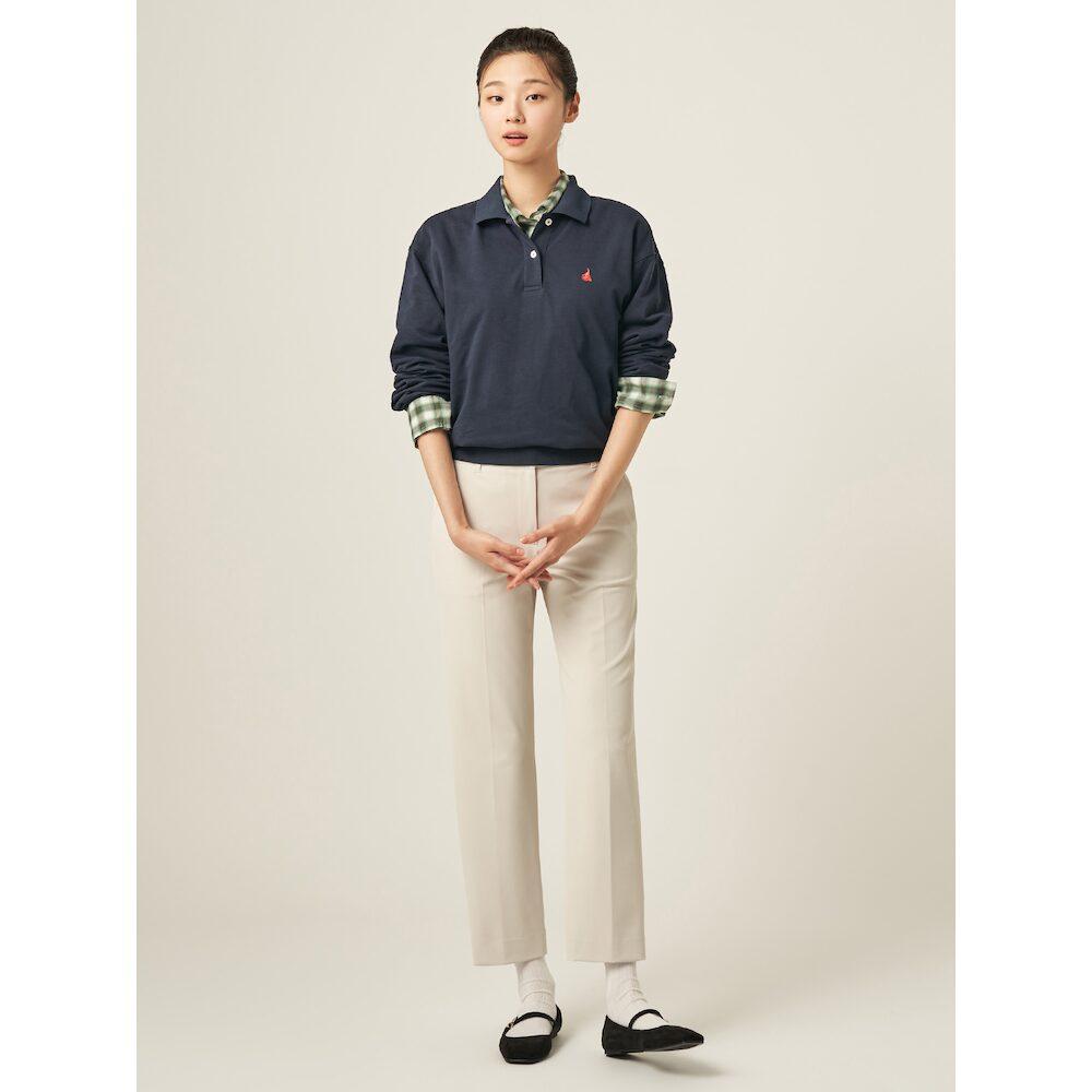 Binpolleidiseu Cotton Blend Long Sleeve Polo Shirt Navy (Bf5841C01R)