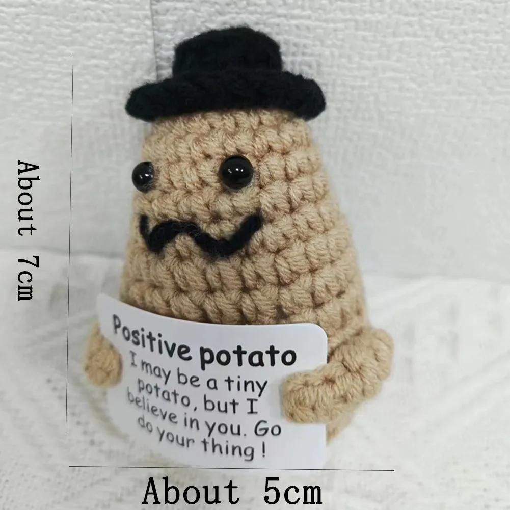 El Yapımı Pozitif Enerji Patates Bebek Ev Dekorasyonu Mini Peluş Örgü Yün Patates Bebek Sevimli Doğum Günü Hediyeleri Ofis Oda Dekoru