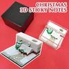 Merry Festival 3D Model Notepad Paper Cube Sculpture 3D Memo Pad Color Sticky
