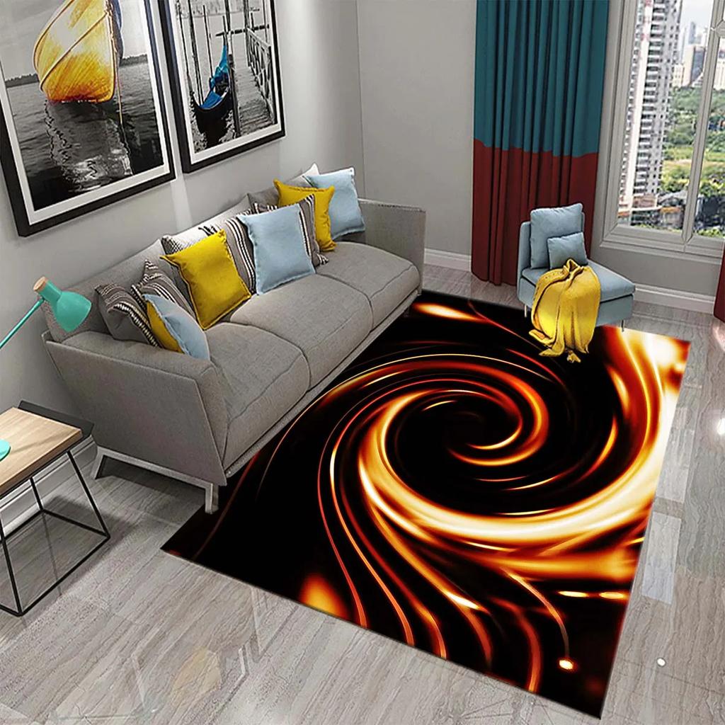 Bunte Flüssigkeitswirbel Teppich Psychedelisches Vertigo Thema Teppiche für Wohnzimmer Schlafzimmer Teppiche Badezimmer Eingangstürmatte Heimdekor