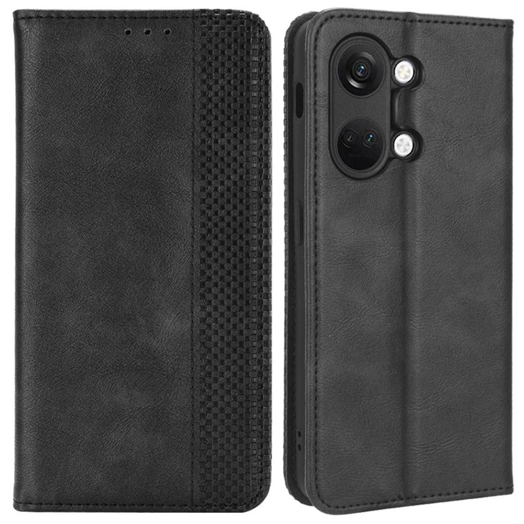 For OnePlus Nord 3 5G/Ace 2V Retro Phone Case PU Leather+TPU Phone Cover with Wallet Stand