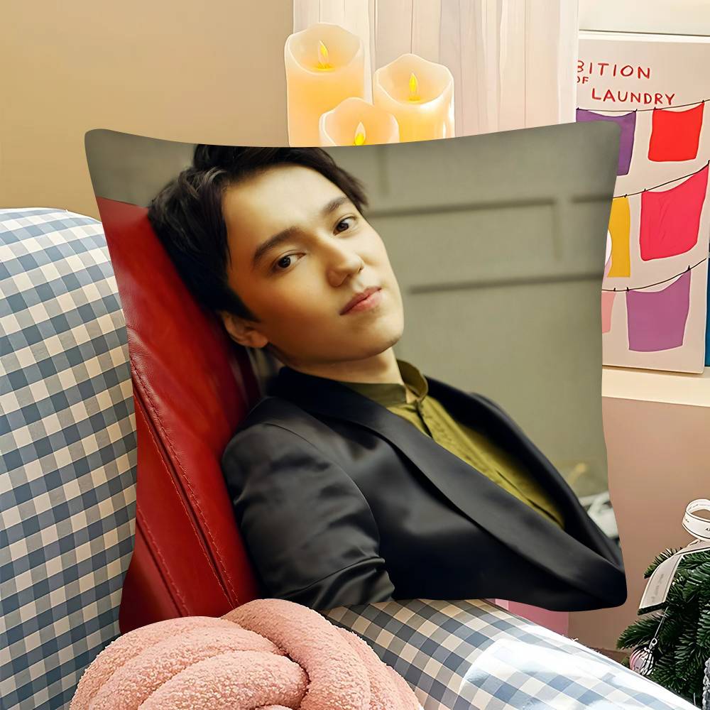 

D-Dimash K-Kudaibergen Singer Pillow Case Fashion Square Pillowcase Bedroom Sofa Room Ins Decoration Leisure Cushion Cover 16x16Inch
