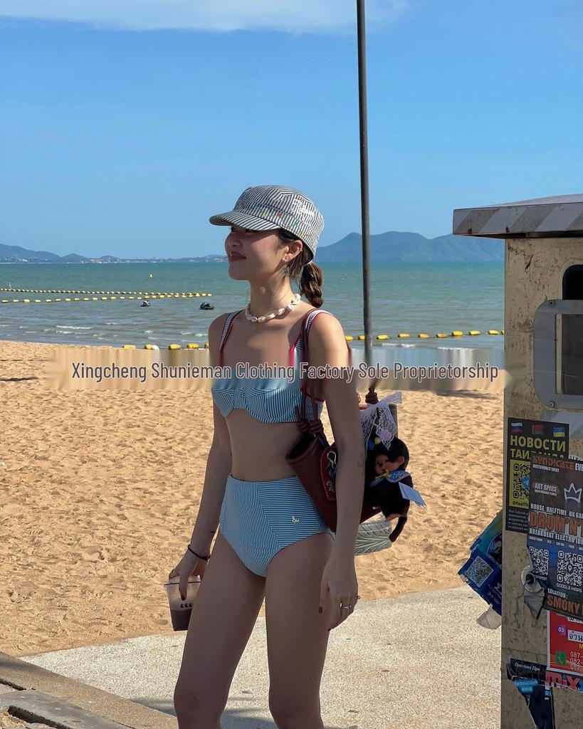 Women's Swimsuit: Split Bikini for Small Bust with Stylish, Pure Desire Design - High Sense Swimwear for Hot Springs