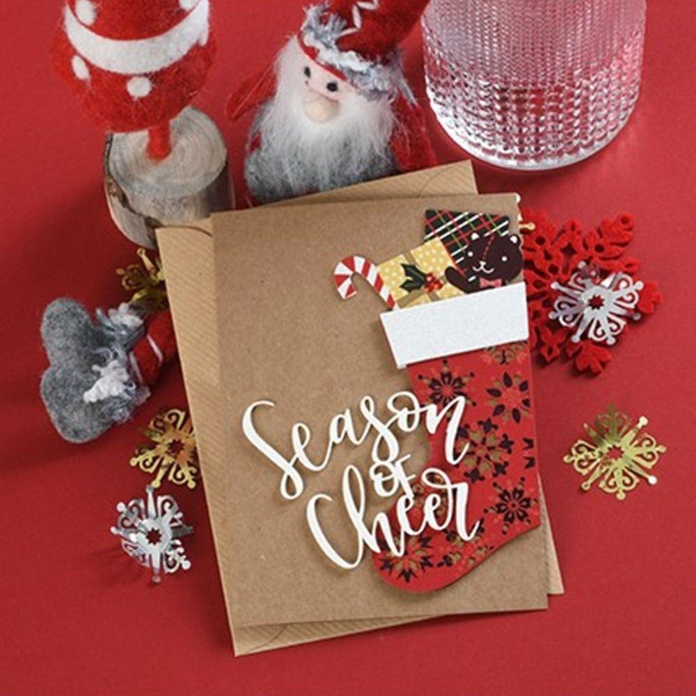 Foldable Greeting Card Kraft Paper Invitations Card Party Supplies Christmas Cards  New Year