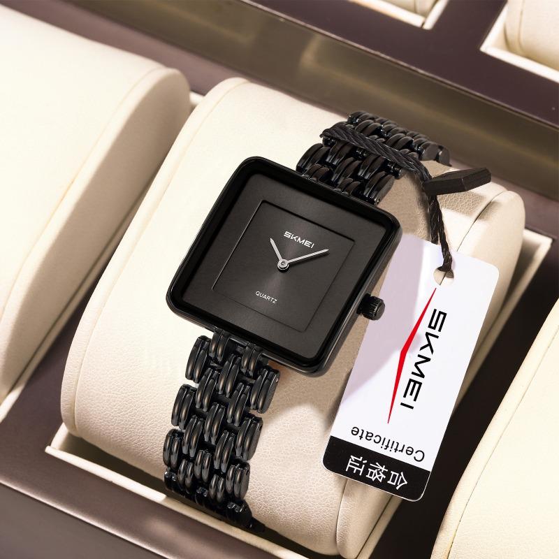 Ladies Quartz Watch Fashion Steel Belt Couple Watch Simple Gold Square Women's Quartz Watch Beauty Zone