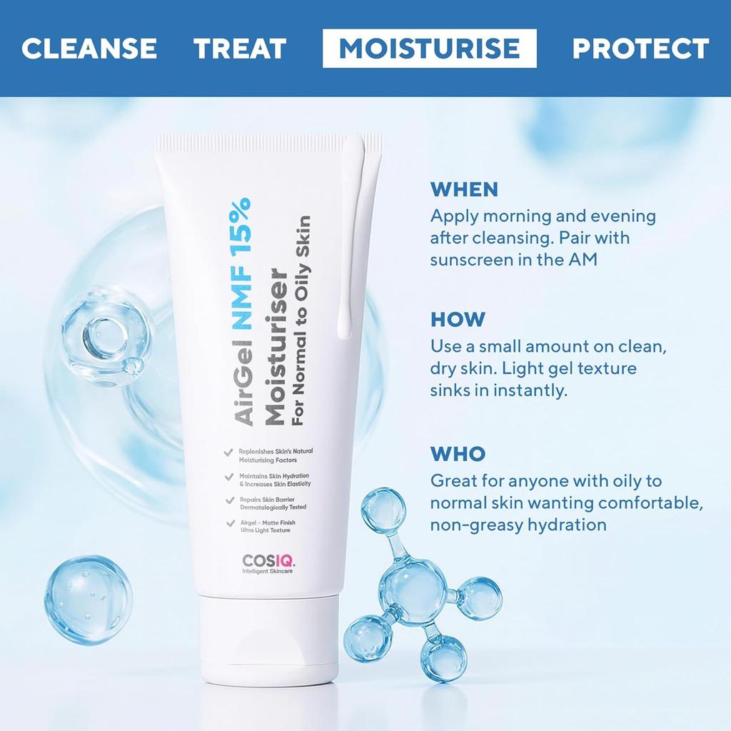 Cos-IQ AirGel NMF 15% Face Moisturizer For Oily To Normal Skin Fast Absorbing Hydrating Gel Cream For Women And Men 100ml