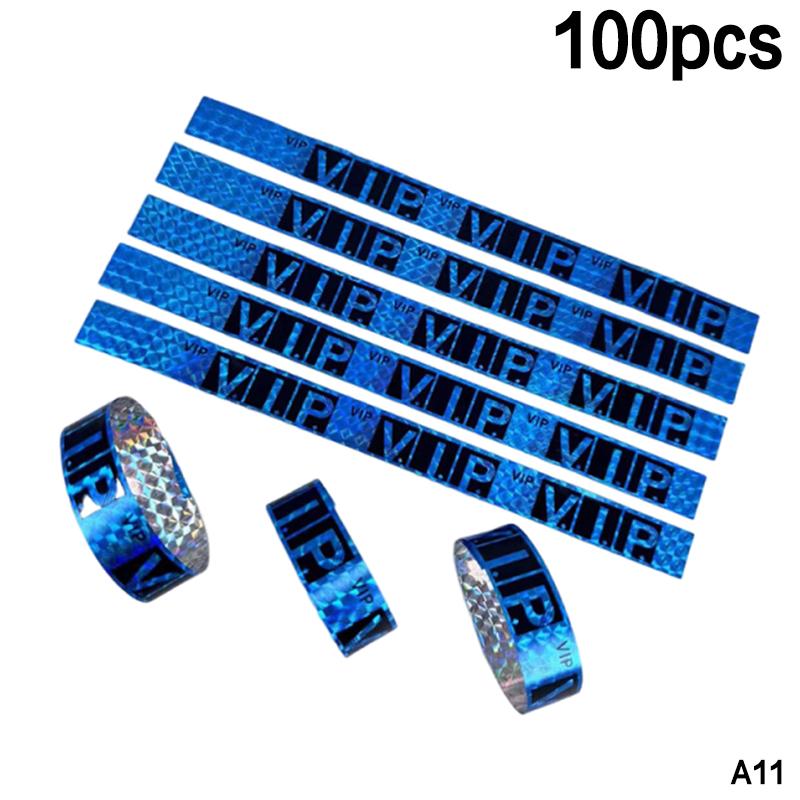 100Pcs Holographic Vip Wristbands Waterproof And Tear Resistant Design Perfect For Concerts Festivals Parties Events
