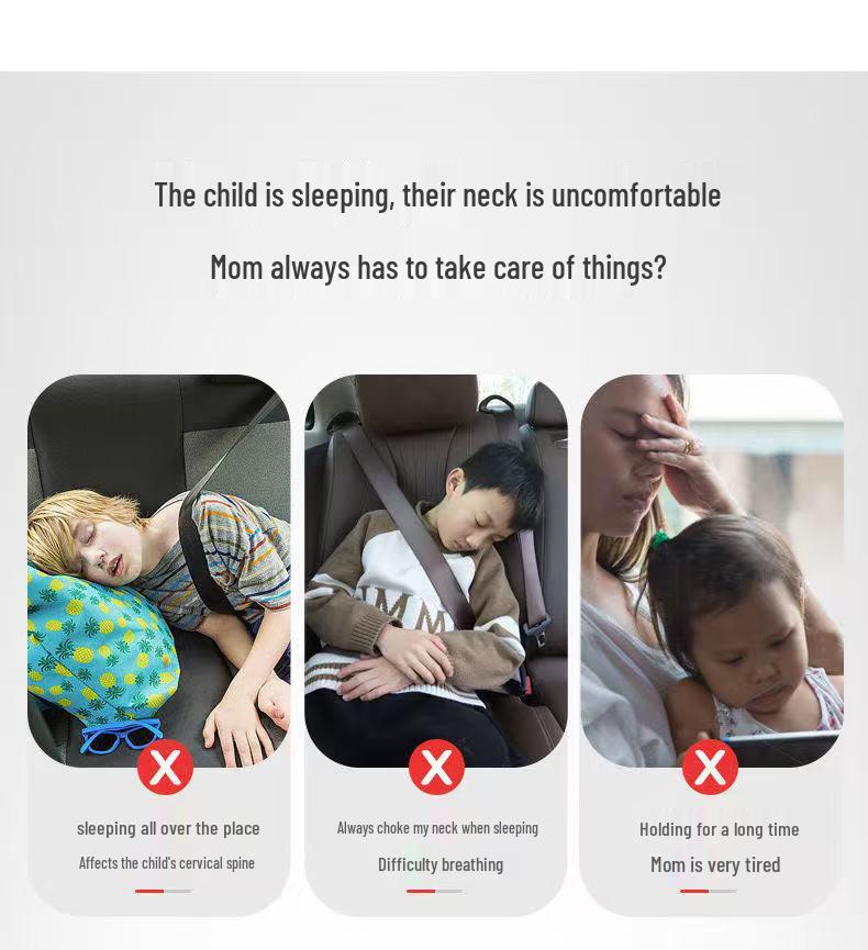 Children's Car Seat Headrest: Cute Cartoon Anti-Neck Support Pillow for Sleeping