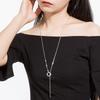 Geometric Elegant Long Sweater Chain For Women Stylish Versatile Accessory In White Gold And Gold Rose