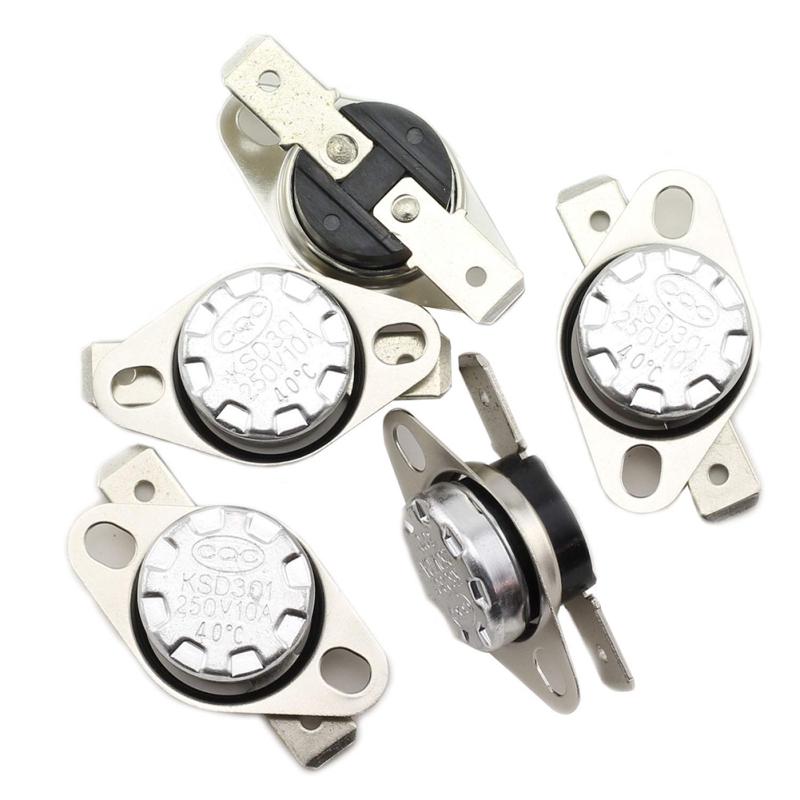 5 Pcs KSD301 Thermal Control Switch 250V 10A Normally Closed NC Thermostat Temperature Switch