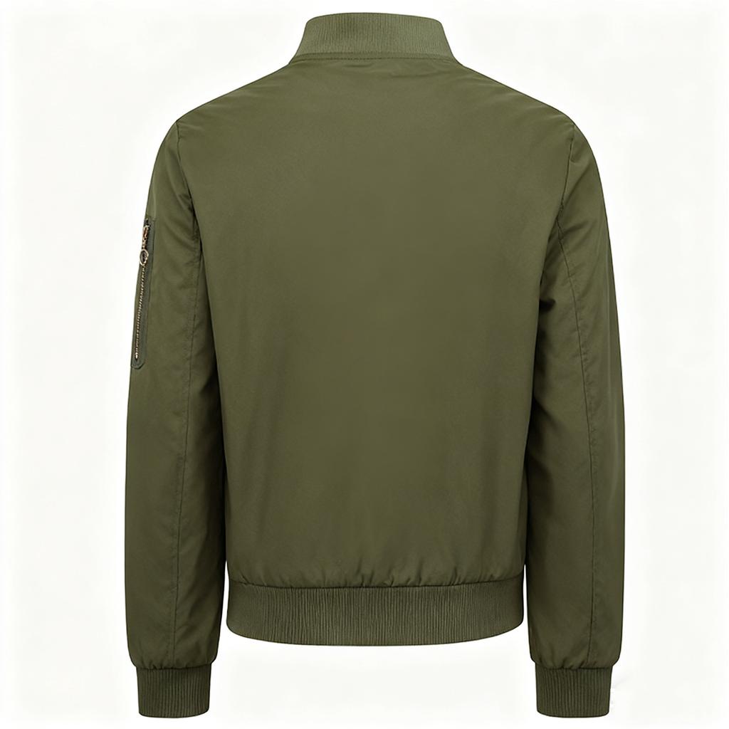 Women's Casual Fashion Solid Color Zipper Stand Up Collar Jacket