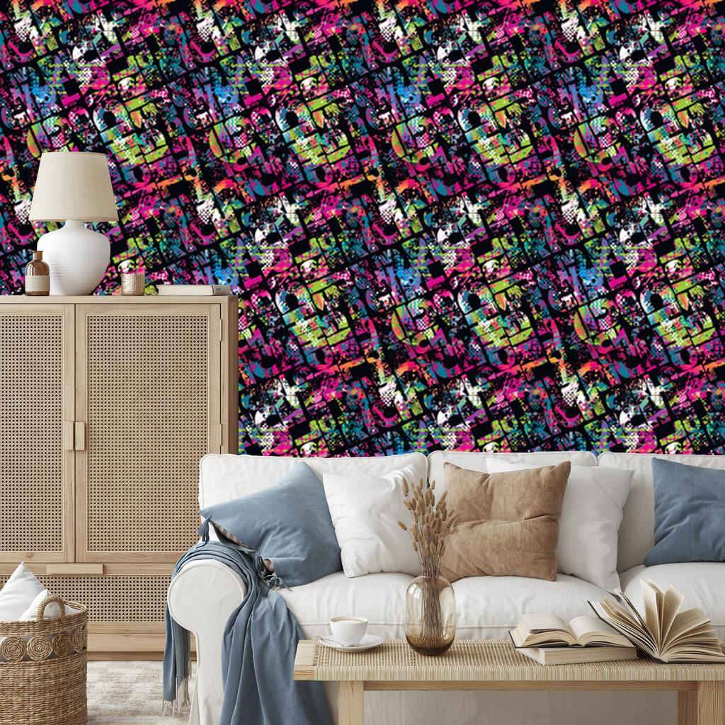 Graffiti wallpaper in a variant for the living room and bedroom 50x1000