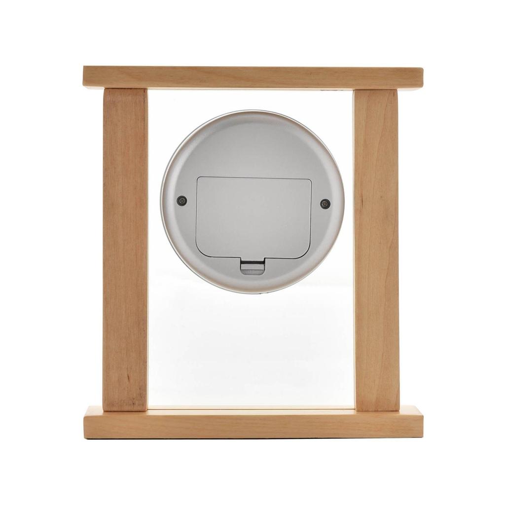 Wm.Widdop Wood & Glass Mantel Clock Roman Dial Silver Bezel