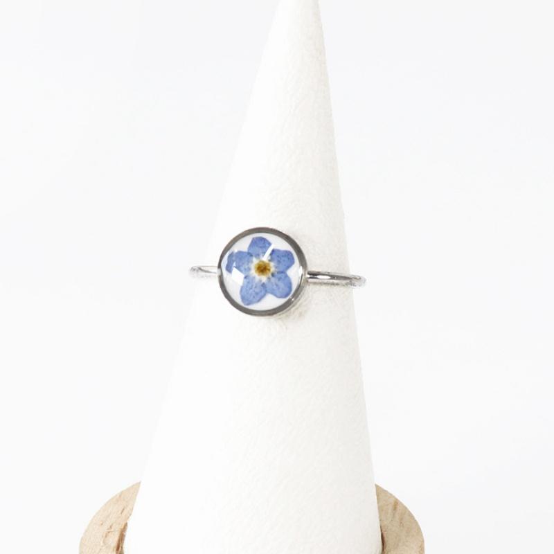 Stainless Steel Dried Flower Round Rings For Women Eternal Flower Open Finger Ring Jewelry Wedding Band Gift Wholesale New