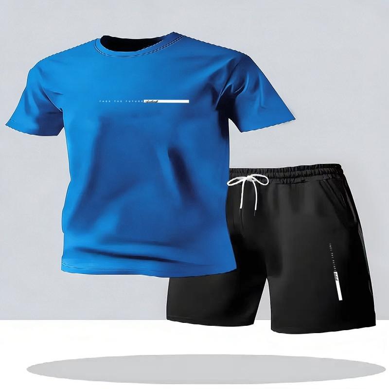 Herren-Sportbekleidung 2-teiliges Set kurzärmeliges Hemd Shorts Set Herren-Laufanzug T-Shirt Herren Sommer T-Shirt