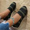 New Fashionable Round Toe Flat Bottomed Women's Shoes with A Shallow Mouth and Lazy Fit, Plus One Foot Casual Knitted Single Shoes