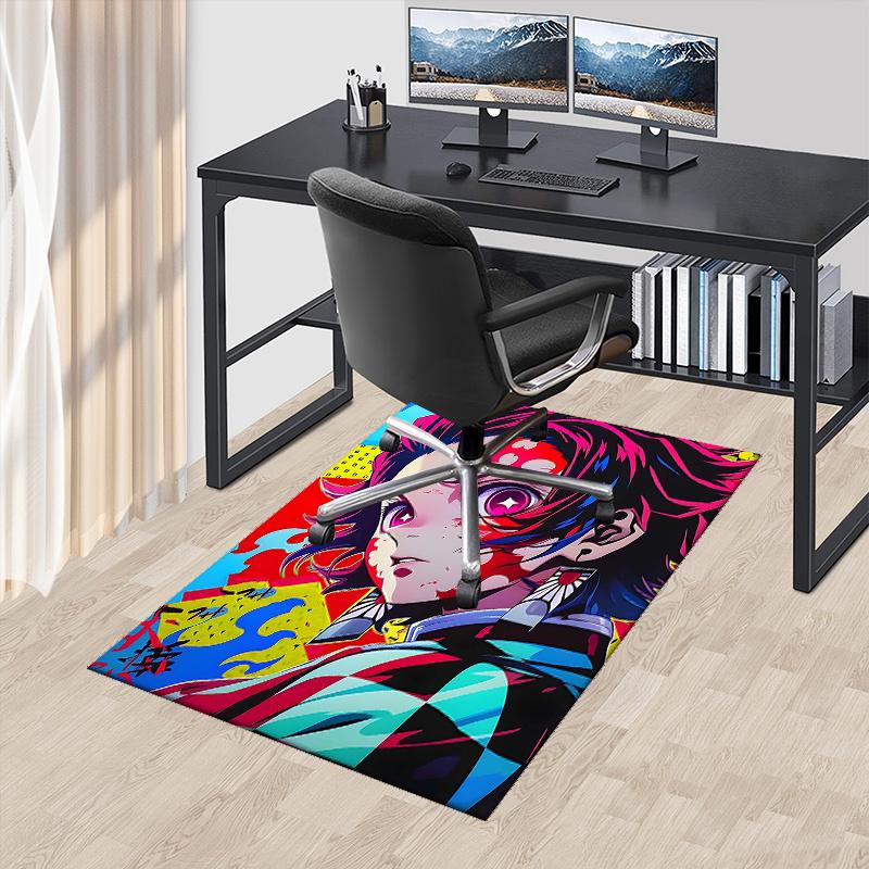 1pc Anime Character Themed Office Carpet Non Slip Rug with Vibrant Cartoon Design, Perfect for Home Decor, Living Room, Bedroom, Gaming Room