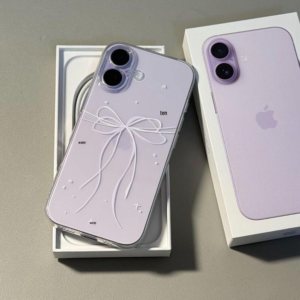 Compatible Phone Case for Apple 17/17PROMAX, 16PRO, 15, Purple Bow 13, Transparent 11, XS/XR with Precision Cutouts