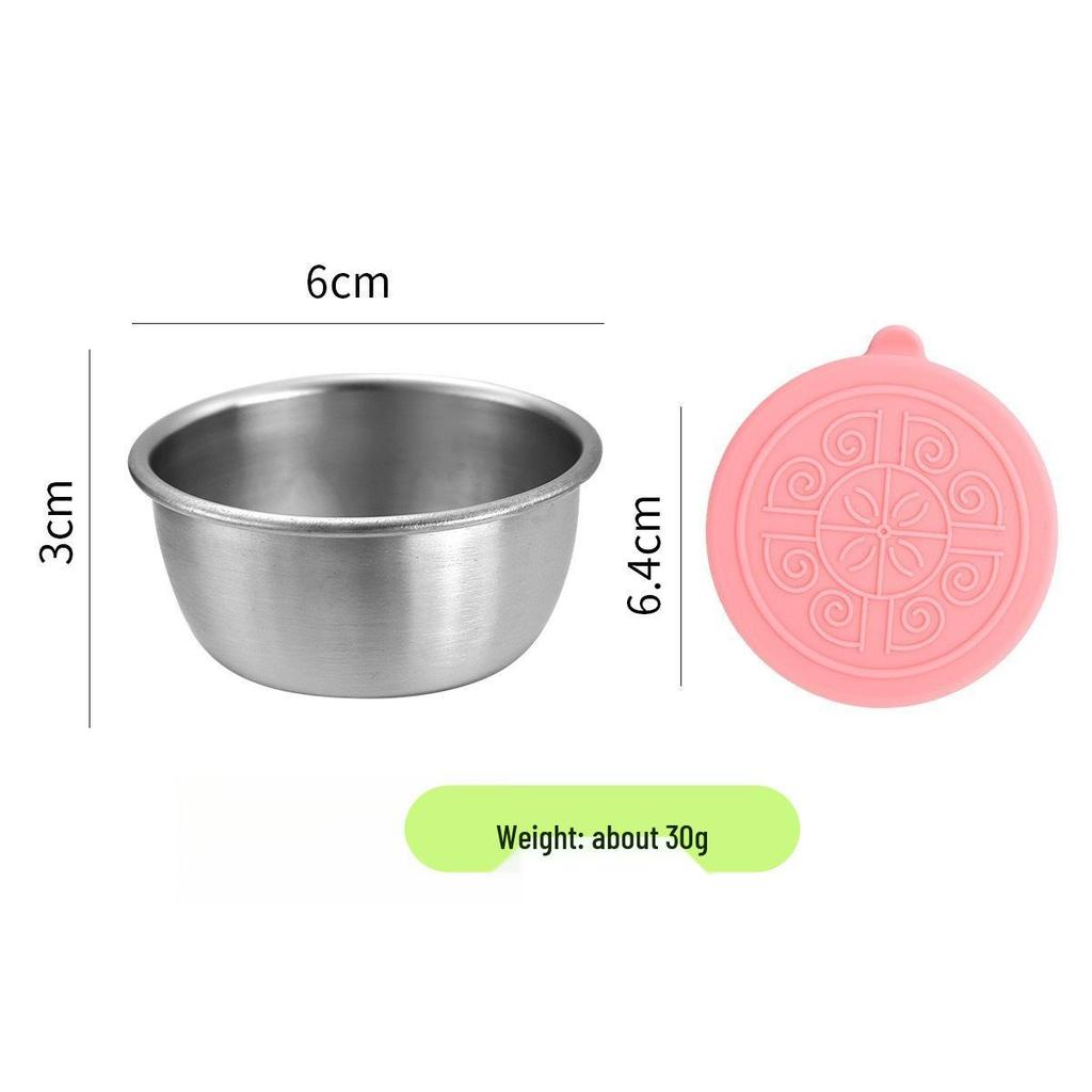 304 Stainless Steel Sauce Container with Silicone Lid, Sealed, for Outdoor Use and Seasoning.