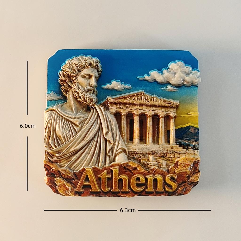 Griechenland, Parthenon-Tempel, Tonkrüge, Kreta, Santorini Kühlschrankmagnete Kühlschrankaufkleber Geburtstagsgeschenke Heimdekorationen