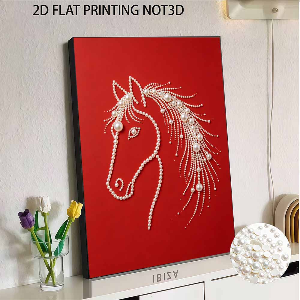 5D DIY Pearl Diamond Painting Kit Elegant Horse Full Drill Embroidery Mosaic Art Home Wall Decor Gift