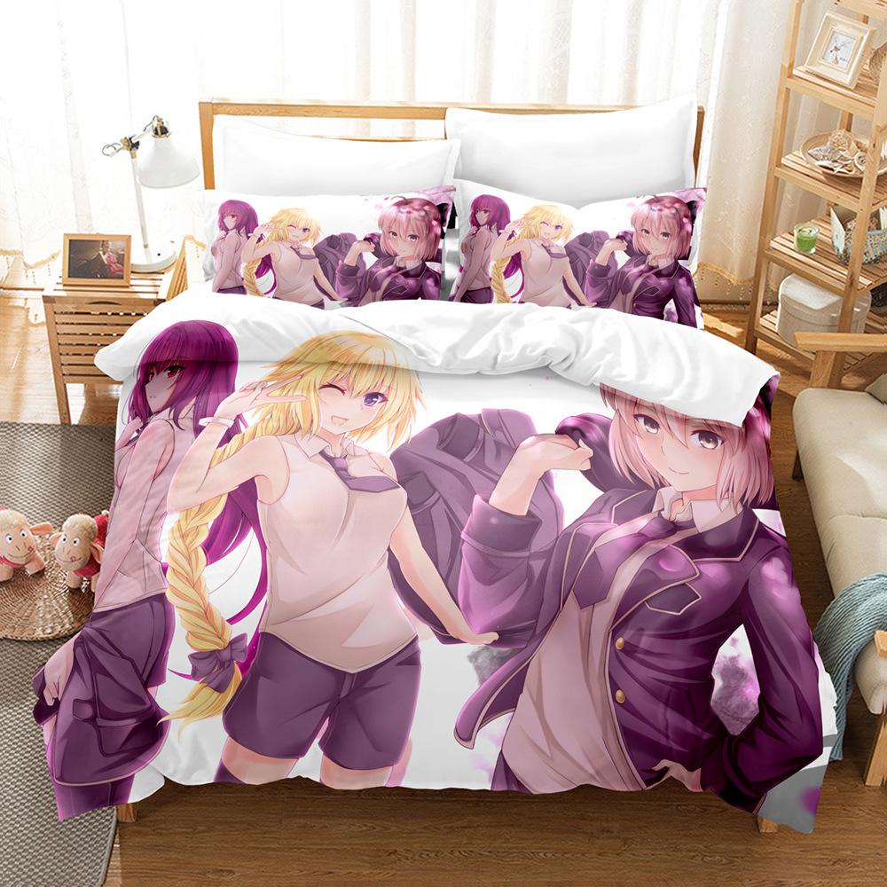 Three-Piece Set, Home Textile Quilt Cover, Bed Sheet, Korean Cotton 3D Digital Printing