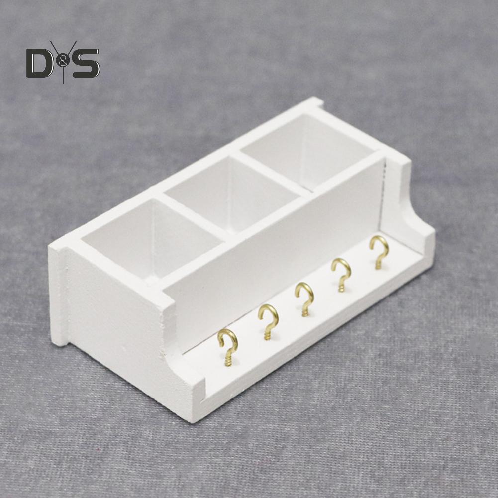 Mud In Your Eye Mini Dollhouse Wooden Storage Rack with Hook Kitchen Furniture Accessory