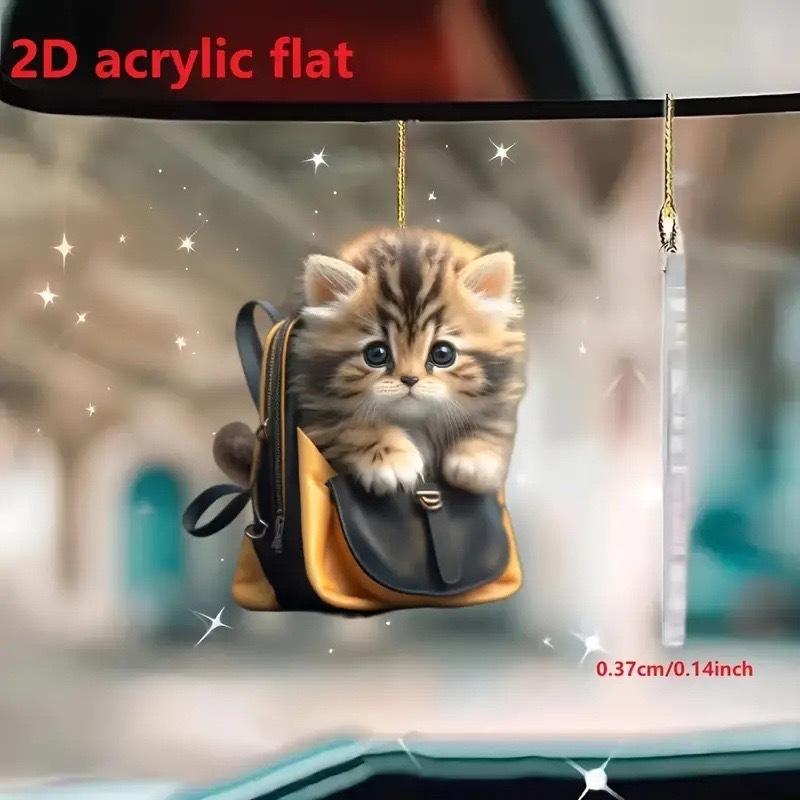 Автомобильное зеркало заднего вида 3D кошка подвесной кулон форма животных украшения рюкзак аксессуары Креатив украшает декоративный декор для автомобиля