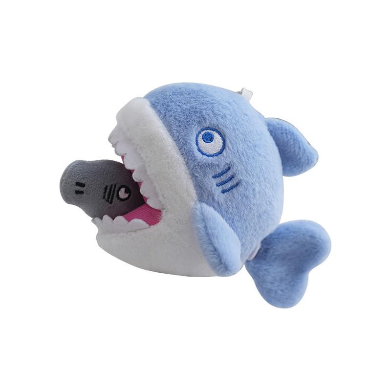 Cute Creative Shark Plush Doll Keychain Soft Stress Relief Accessory For Bags