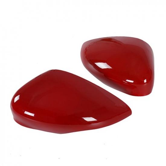 For 2011-2017 Ford Fiesta LH+RH Door Side Rearview Mirror Cover Caps Trim Red AC