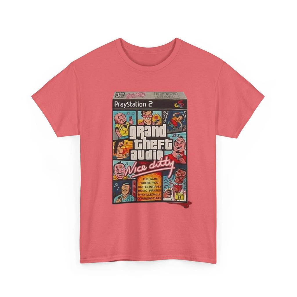 Wacky Packages Grand Theft Audio Printed T Shirt Funny Grand Theft Auto Parody