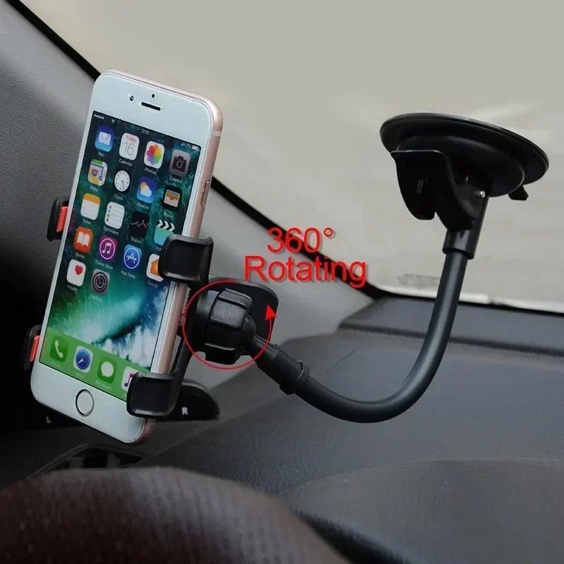 Car Windshield Dashboard Flexible Long Arm Car Phone Stand Holder Mount For IPhone 1514 13 12 11 Pro Max