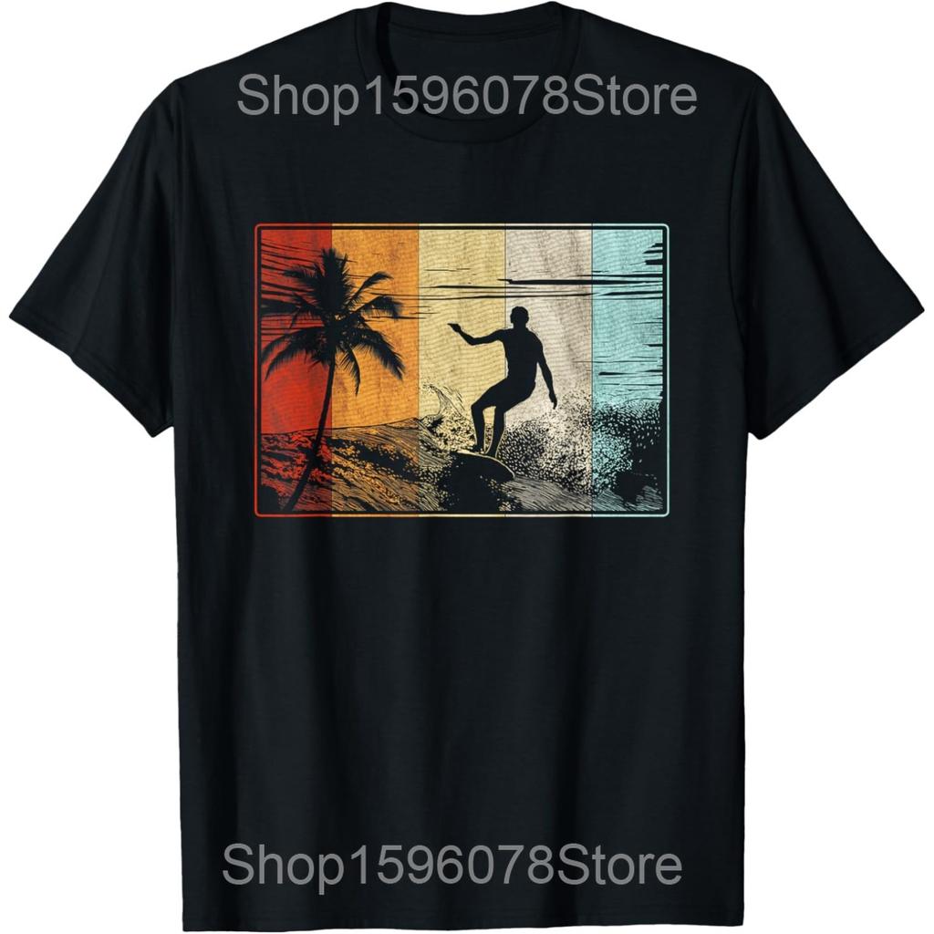 Vintage Surfer Retro Surfen Strand Surf Windsurfen T-Shirt Baumwolle Humor Streetwear T-Shirt Kurzarm Unisex Lockere Kleidung