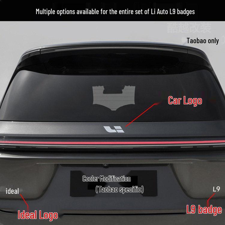 Ideal L9-L6 Black Hood and Tailgate Emblem/Lettering Sticker Set