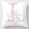 Ins Nordic Pillowcase Design Pink Letter Cushion Pillowcase Car Sofa Waist Design Home Furnishing