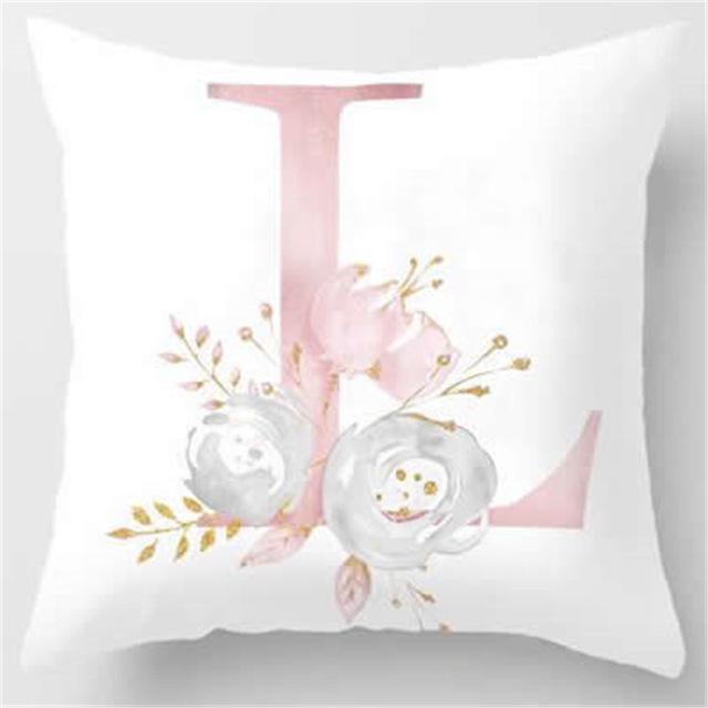 Ins Nordic Pillowcase Design Pink Letter Cushion Pillowcase Car Sofa Waist Design Home Furnishing
