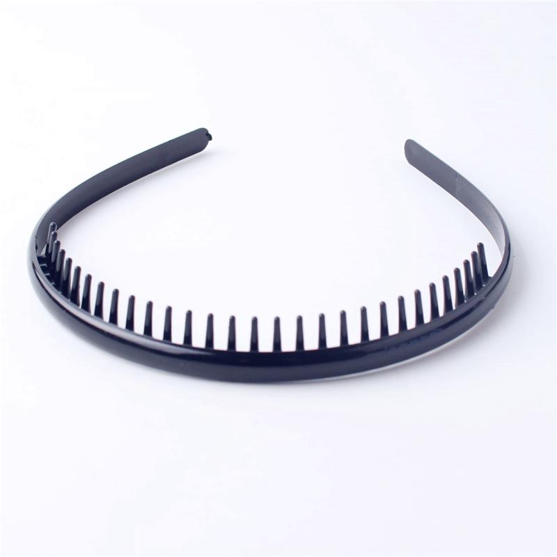 Men's & Women's Black Wave Headband: Sporty, Simple, with Teeth for Slicked Back Hair and Face Washing.