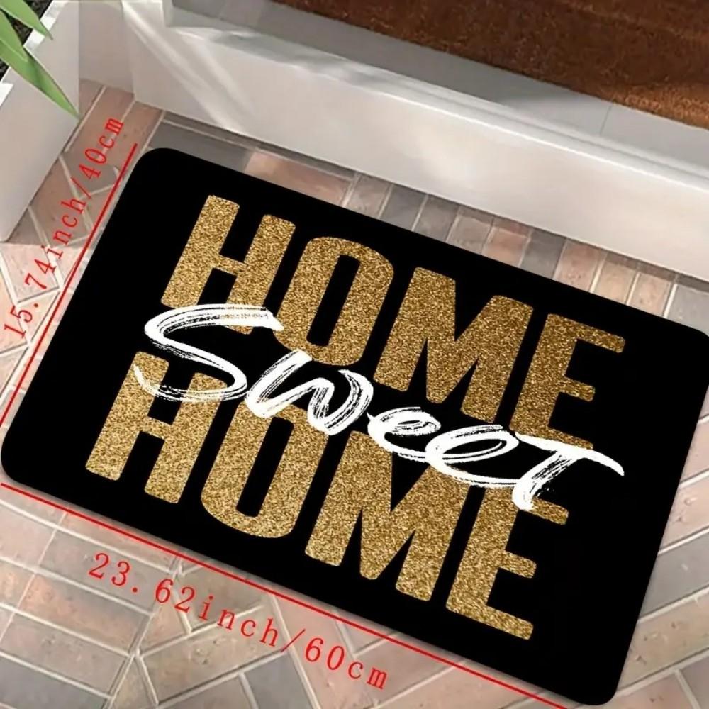 Home Sweet Home Letter Door Mat Non-slip Floor Mat Washable Decorative Carpet for Home Kitchen Bathroom Front Door Entrance